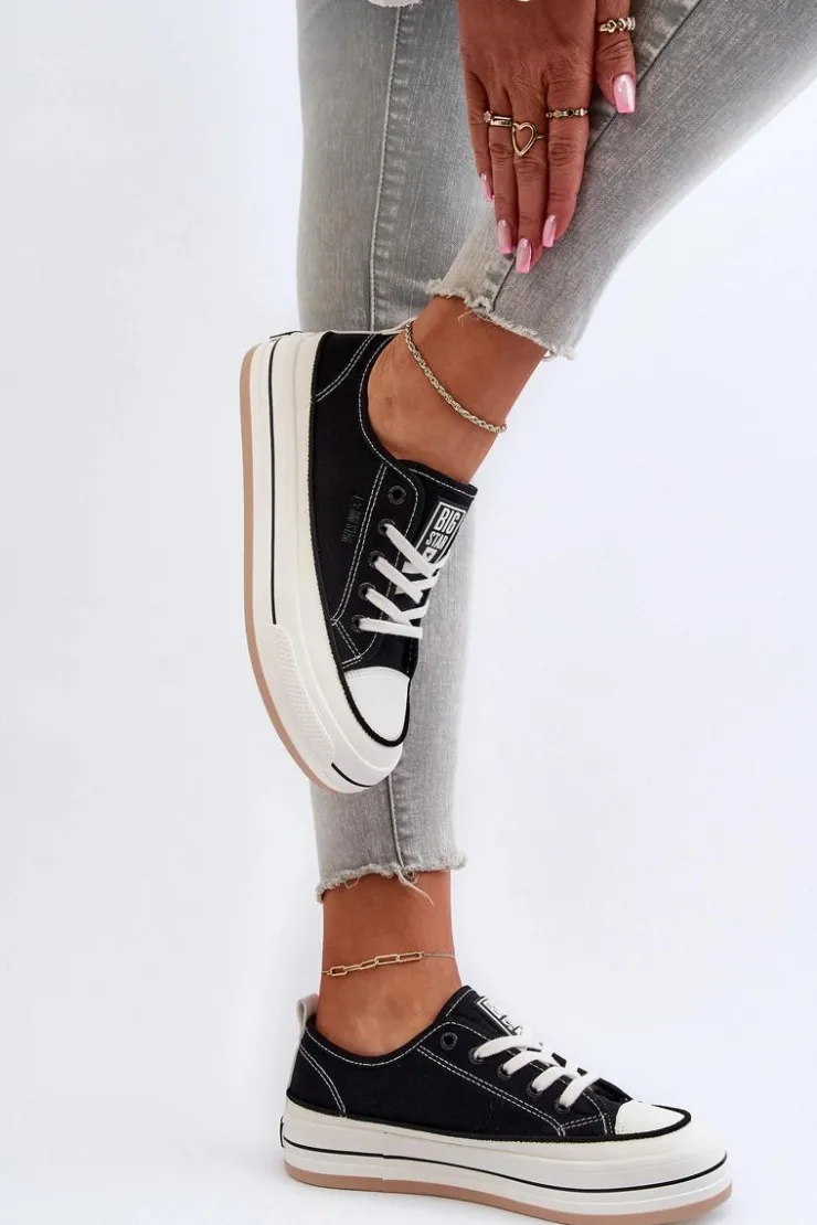 New Big Star Shoes Damskie Trampki Big Star NN274204 Czarne Czarny