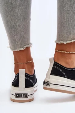 New Big Star Shoes Damskie Trampki Big Star NN274204 Czarne Czarny