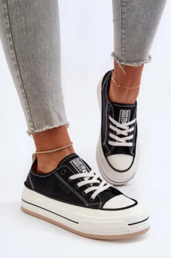 New Big Star Shoes Damskie Trampki Big Star NN274204 Czarne Czarny