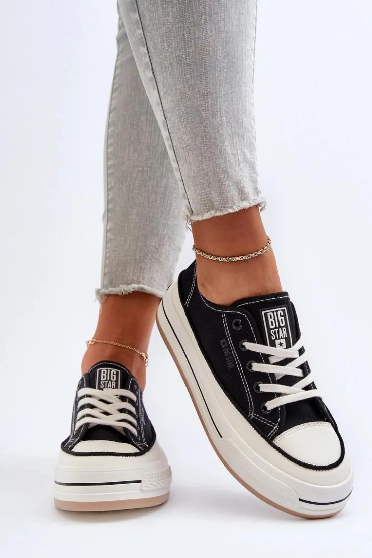 New Big Star Shoes Damskie Trampki Big Star NN274204 Czarne Czarny