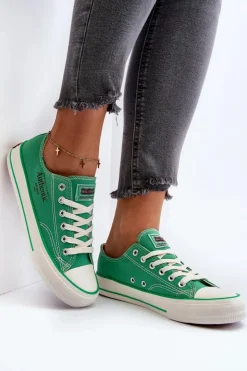 Big Star Shoes Trampki Damskie Big Star|Trampki Damskie Niskie*Damskie Trampki Big Star NN274240 Zielone Zielony