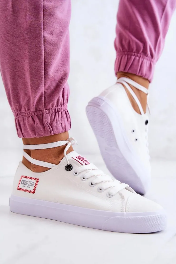 Damskie Big Star Shoes Damskie Trampki BIG STAR HH274131 Białe