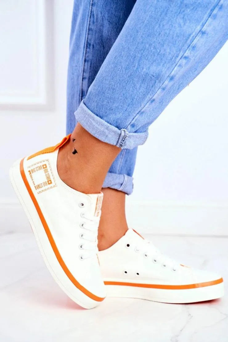 Clearance Big Star Shoes Damskie Trampki Big Star Białe FF274A065