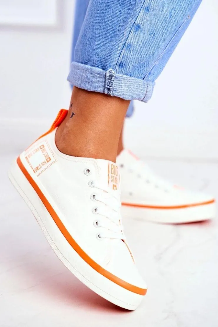 Clearance Big Star Shoes Damskie Trampki Big Star Białe FF274A065