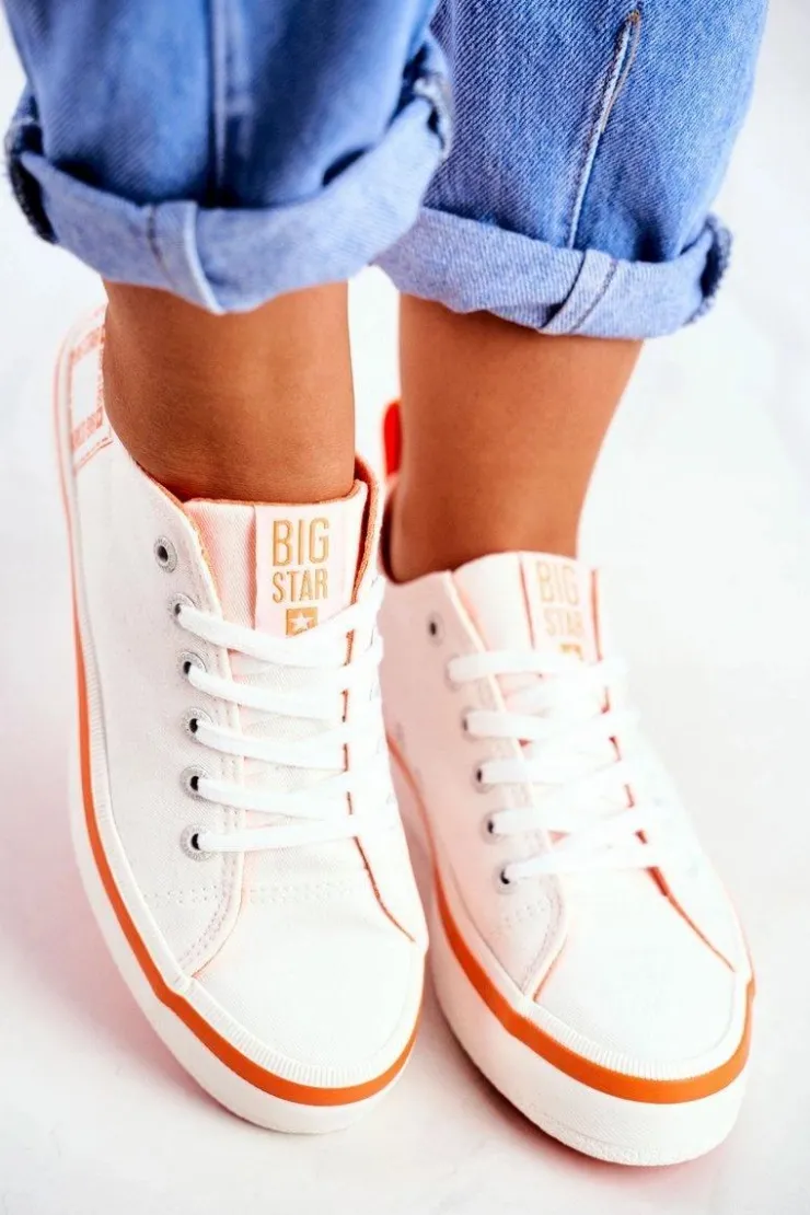 Clearance Big Star Shoes Damskie Trampki Big Star Białe FF274A065