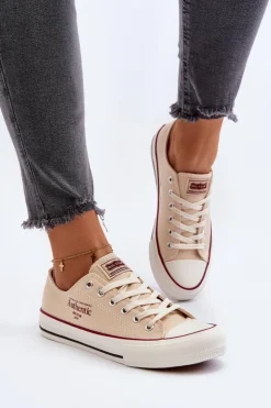 Big Star Shoes Trampki Damskie Big Star|Trampki Damskie Niskie*Damskie Trampki Big Star NN274236 Beżowe