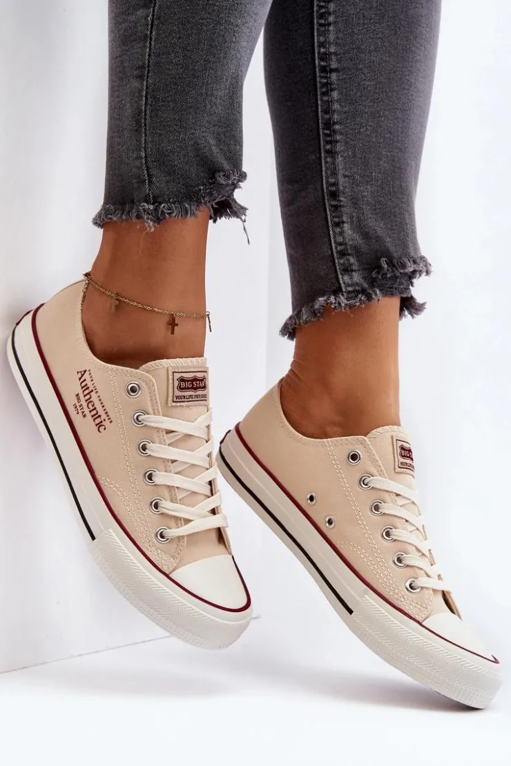 Big Star Shoes Trampki Damskie Big Star|Trampki Damskie Niskie*Damskie Trampki Big Star NN274236 Beżowe
