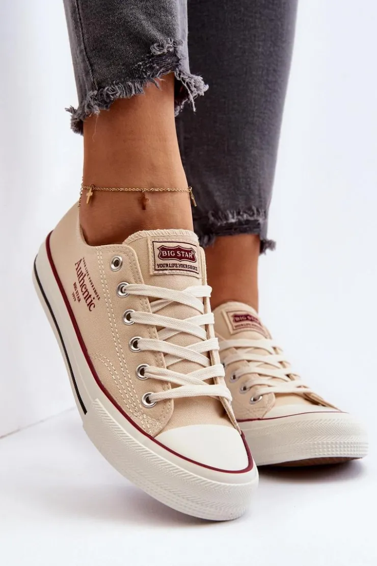 Big Star Shoes Trampki Damskie Big Star|Trampki Damskie Niskie*Damskie Trampki Big Star NN274236 Beżowe