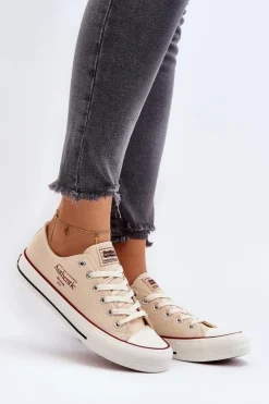 Big Star Shoes Trampki Damskie Big Star|Trampki Damskie Niskie*Damskie Trampki Big Star NN274236 Beżowe