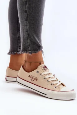 Big Star Shoes Trampki Damskie Big Star|Trampki Damskie Niskie*Damskie Trampki Big Star NN274236 Beżowe