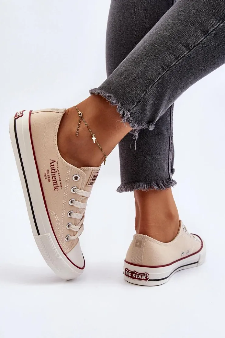 Big Star Shoes Trampki Damskie Big Star|Trampki Damskie Niskie*Damskie Trampki Big Star NN274236 Beżowe