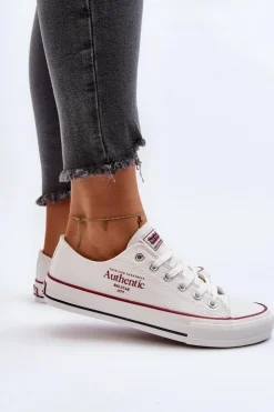 Big Star Shoes Trampki Damskie Big Star|Trampki Damskie Niskie*Damskie Trampki Big Star NN274235 Białe Biały