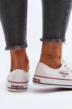 Big Star Shoes Trampki Damskie Big Star|Trampki Damskie Niskie*Damskie Trampki Big Star NN274235 Białe Biały