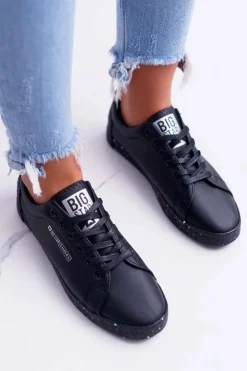 Big Star Shoes Trampki Damskie Big Star|Trampki Damskie Niskie*Damskie Trampki Big Star Szara Gwiazda Czarne AA274A008