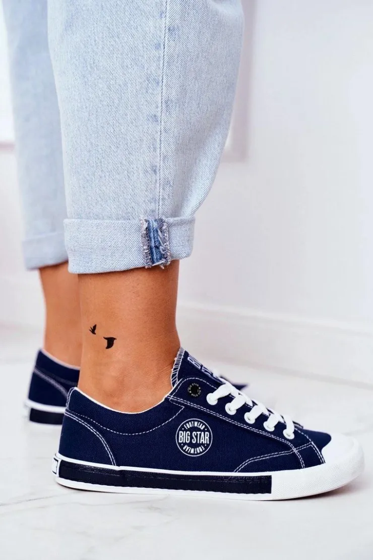 Big Star Shoes Trampki Damskie Big Star|Trampki Damskie Niskie*Damskie Trampki Big Star Granatowe FF274229