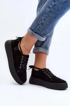 Damskie Big Star Shoes Damskie Trampki Big Star NN276005 Memory Foam System Czarne