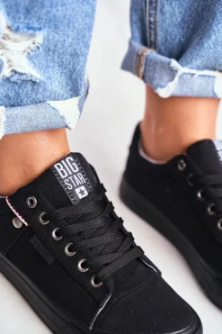 Damskie Big Star Shoes Damskie Trampki Big Star Czarne AA274513