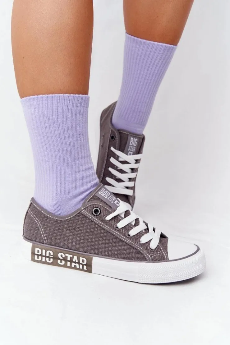 Hot Big Star Shoes Damskie Trampki BIG STAR HH274116 Szare