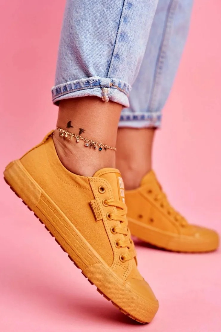 Big Star Shoes Trampki Damskie Big Star|Trampki Damskie Niskie*Damskie Trampki Big Star Żółte FF274A086