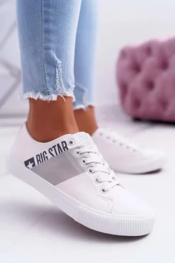 Best Big Star Shoes Damskie Trampki Big Star Białe EE274091