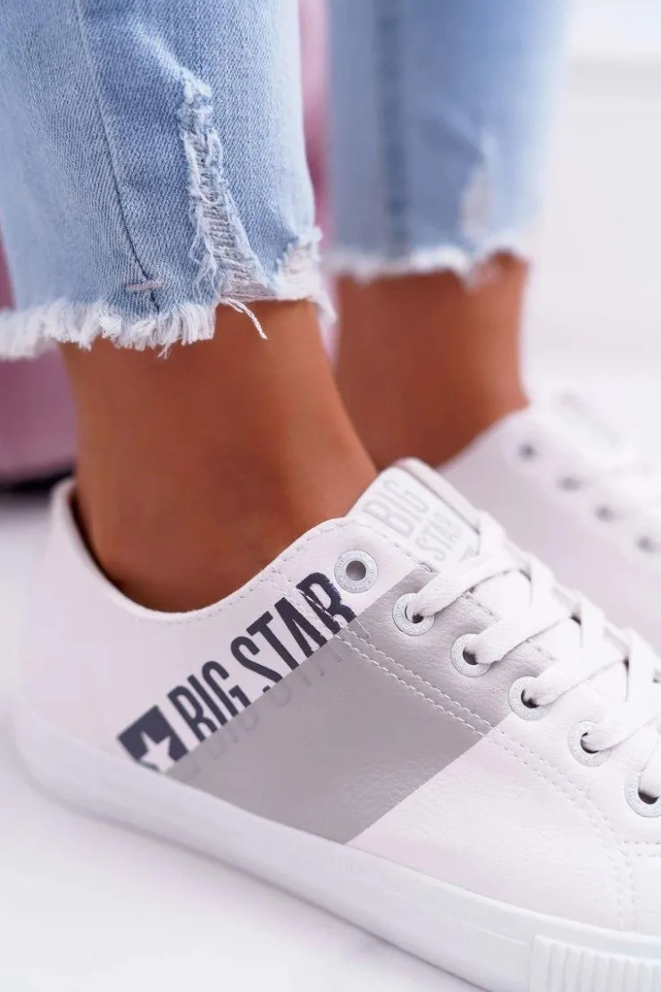 Best Big Star Shoes Damskie Trampki Big Star Białe EE274091