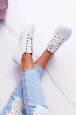 Big Star Shoes Trampki Damskie Big Star|Trampki Damskie Niskie*Damskie Trampki Big Star Białe EE274248