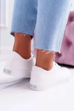 Big Star Shoes Trampki Damskie Big Star|Trampki Damskie Niskie*Damskie Trampki Big Star Białe EE274248