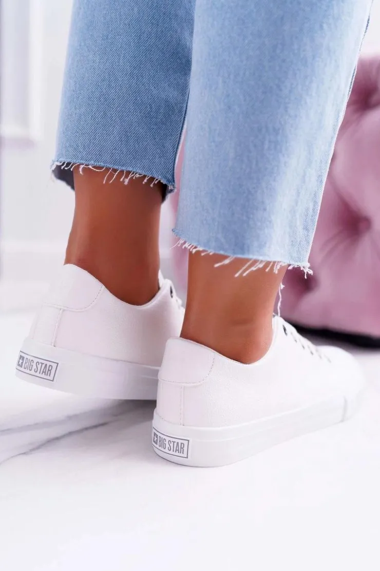 Big Star Shoes Trampki Damskie Big Star|Trampki Damskie Niskie*Damskie Trampki Big Star Białe EE274248