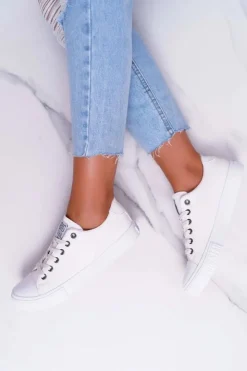 Big Star Shoes Trampki Damskie Big Star|Trampki Damskie Niskie*Damskie Trampki Big Star Białe EE274248