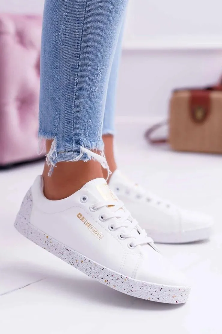 Big Star Shoes Damskie Trampki Big Star Czerwona Gwiazda Białe AA274A007