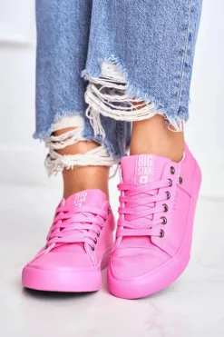 Big Star Shoes Trampki Damskie Big Star|Trampki Damskie Niskie*Damskie Trampki Big Star Różowe AA274509