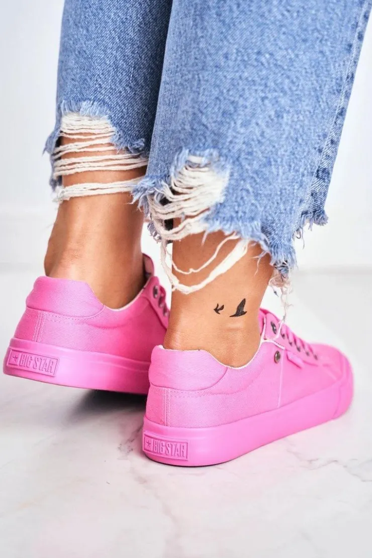 Big Star Shoes Trampki Damskie Big Star|Trampki Damskie Niskie*Damskie Trampki Big Star Różowe AA274509