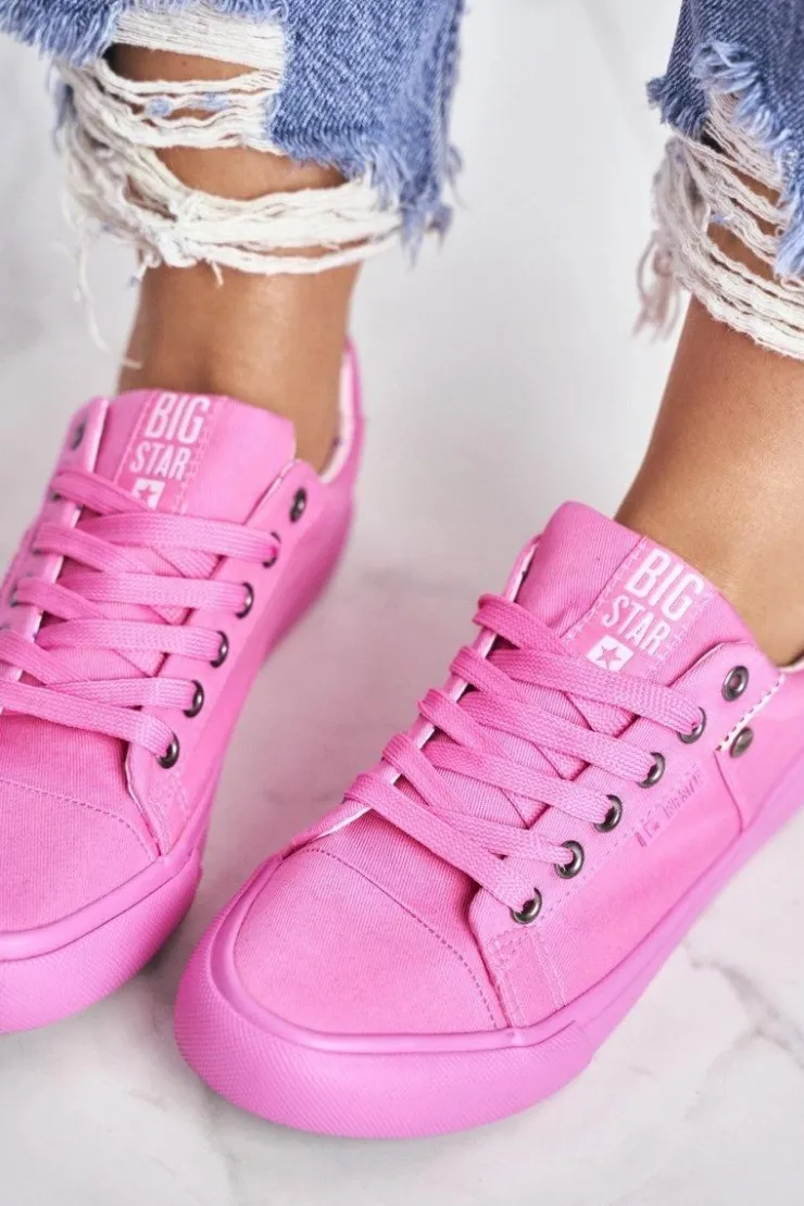 Big Star Shoes Trampki Damskie Big Star|Trampki Damskie Niskie*Damskie Trampki Big Star Różowe AA274509