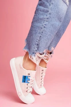 Damskie Big Star Shoes Damskie Trampki Big Star Ażurowe Różowe FF274033