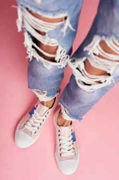 Damskie Big Star Shoes Damskie Trampki Big Star Ażurowe Różowe FF274033