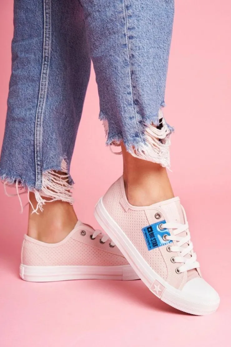 Damskie Big Star Shoes Damskie Trampki Big Star Ażurowe Różowe FF274033