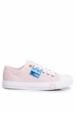Damskie Big Star Shoes Damskie Trampki Big Star Ażurowe Różowe FF274033