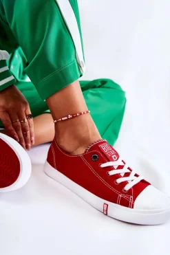 Damskie Big Star Shoes Damskie Trampki Big Star FF274089 Czerwone