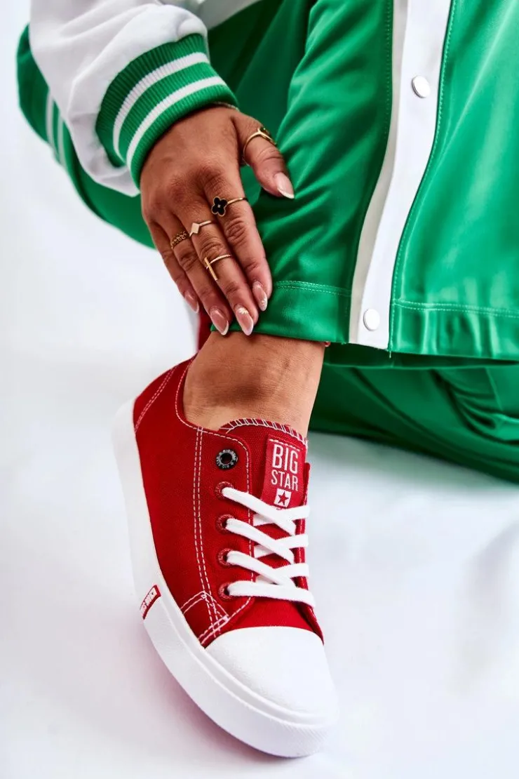 Damskie Big Star Shoes Damskie Trampki Big Star FF274089 Czerwone