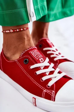 Damskie Big Star Shoes Damskie Trampki Big Star FF274089 Czerwone