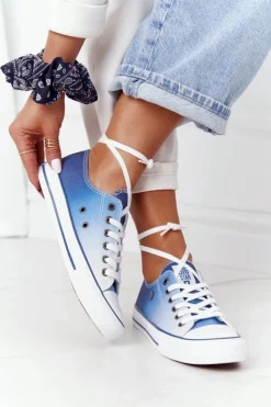 Hot Big Star Shoes Damskie Trampki BIG STAR HH274129 Ombre Granatowe