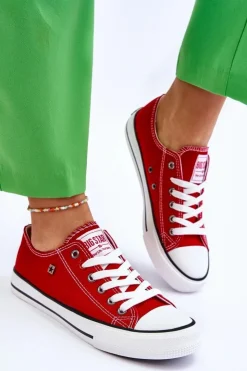 Big Star Shoes Damskie Trampki Big Star T274020 Czerwone