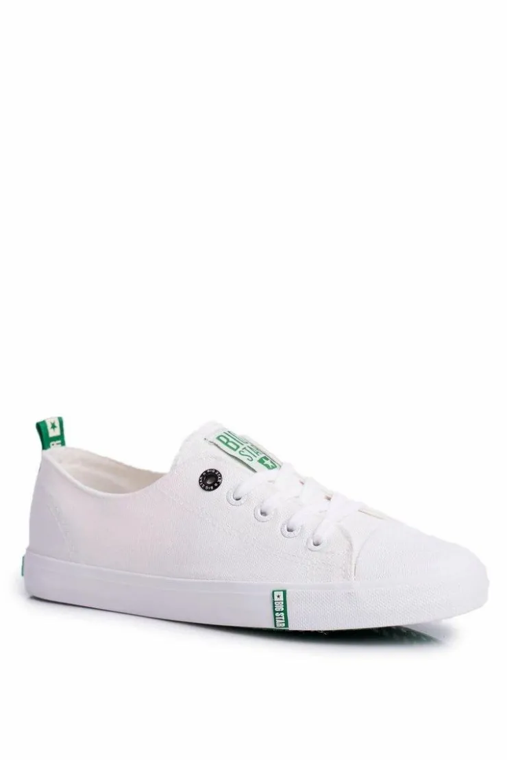 Discount Big Star Shoes Damskie Trampki Big Star FF274088 Biało-Zielone