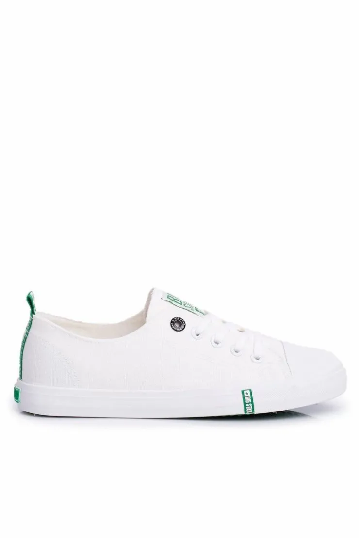 Discount Big Star Shoes Damskie Trampki Big Star FF274088 Biało-Zielone