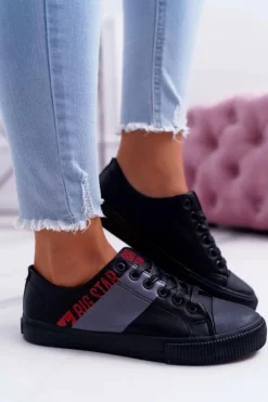 Damskie Big Star Shoes Damskie Trampki Big Star Czarne EE274090