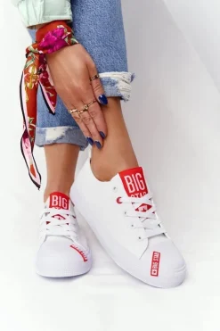 Damskie Big Star Shoes Damskie Trampki BIG STAR HH274675 Białe