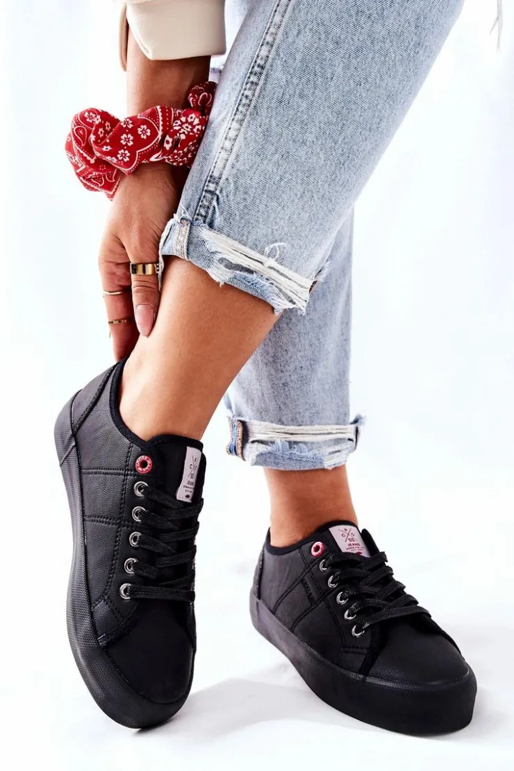 Damskie Cross Jeans Damskie Trampki II2R4003C Czarne