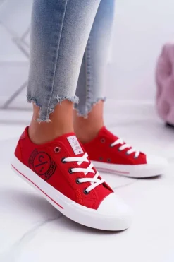 Damskie Cross Jeans Damskie Trampki Czerwone DD2R4072