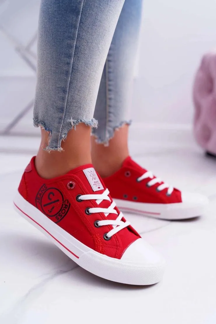 Damskie Cross Jeans Damskie Trampki Czerwone DD2R4072