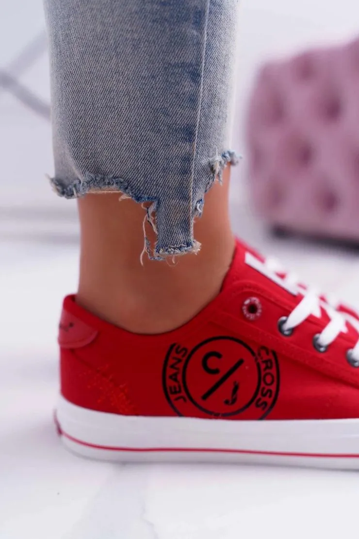 Damskie Cross Jeans Damskie Trampki Czerwone DD2R4072